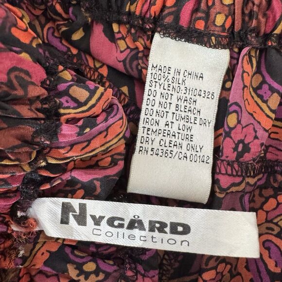 Vintage Nygard Collection Silk Floral Paisley Pleated Pull On Midi Skirt S/M - Picture 16 of 16